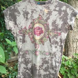 Boho hippy tee rose tie dye  short sleeve